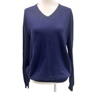 Classic Navy V-Neck Sweater J. Crew Cotton Cashmere Blend V Neck Unisex